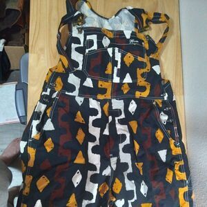 NWOT Woodin Le Createur Tribal Overall Shorts